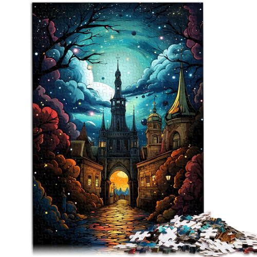 Puzzle für Erwachsene, 1000 Teile, buntes Nachtschloss, Denkspiel, Lernspiel für Geburtstag, Weihnachten, 26x38cm von SYUNFEI