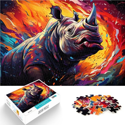 Puzzle für Erwachsene mit 1000 Teilen, Nashorn, Denkspiel, jedes Teil ist einzigartig – anspruchsvolles, unterhaltsames Familienspiel, 50 x 75 cm, Puzzle für Erwachsene mit 1000 Teilen, Nashorn, Denkspiel, jedes Teil ist einzigartig – anspruchsvolles, unterhaltsames Familienspiel, 50 x 75 cm, von SYUNFEI
