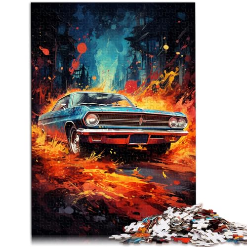 Puzzle für Erwachsene, 1000 Teile, Neonautos, Handgeschwindigkeitswettbewerb, Weihnachtswunschliste mit Weihnachtsmann,50x75cm, für Teenager ab 14 Jahren von SYUNFEI