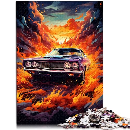 Puzzle für Erwachsene mit 2000 Teilen, Klassische Autos, Denkspiel, Wanddekoration, einzigartiges Geburtstags, 70 x 100 cm, für 14-Jährige von SYUNFEI