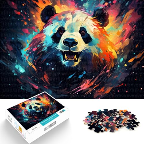 Puzzle für Erwachsene mit 1000 Teilen, bunter Panda, Denkspiel, Herausforderung für die Intelligenz des Gehirns, süchtig machendes Spielzeug, 50 x 75 cm, für 14-Jährige von SYUNFEI