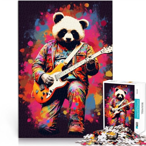 Puzzle für Erwachsene mit 1000 Teilen, Panda spielt Gitarre, Denkspiel, Lernspiel für Geburtstag, Weihnachten,38x52cm von SYUNFEI