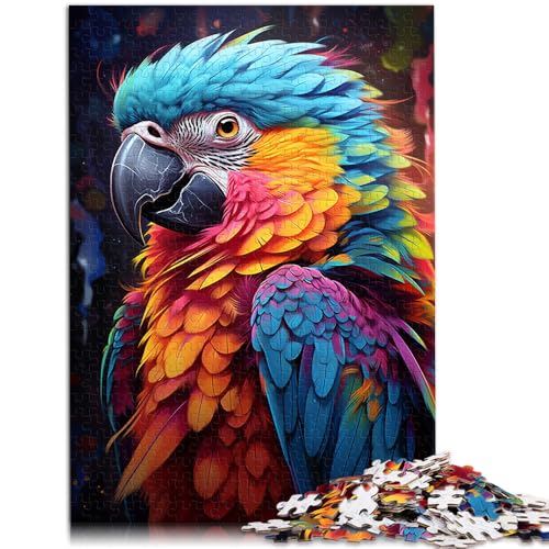 Puzzle für Erwachsene, 1000 Teile, Psychedelischer Papagei, anspruchsvolles Spiel mit passendem Poster und Quizblatt, 50 x 75 cm, für Teenager ab 14 Jahren von SYUNFEI