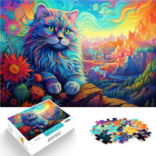 Puzzle für Erwachsene, 2000 Teile, Bunte Perserkatze, anspruchsvolles Spiel, Geschenke, tolles Geschenk für Spiele, 27,56 x 39,37 Zoll, von SYUNFEI