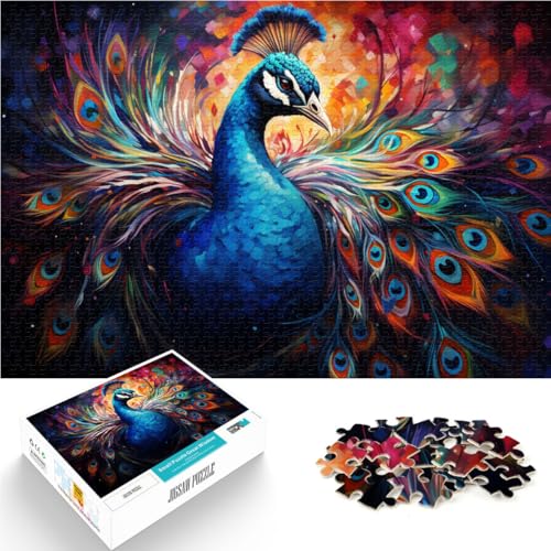 Puzzle für Erwachsene mit 1000 Teilen, farbenfrohes Pfauengemälde, Denkspiel, Weihnachtswunschliste mit Weihnachtsmann,38x52cm Puzzle für Erwachsene mit 1000 Teilen, farbenfrohes Pfauengemälde, Denkspiel, Weihnachtswunschliste mit Weihnachtsmann,38x52cm von SYUNFEI