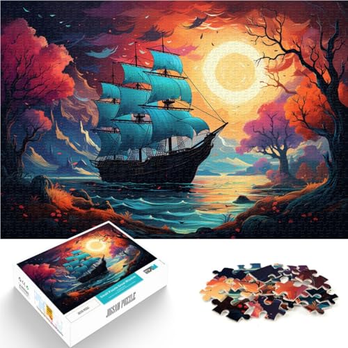 1000-teiliges Puzzle für Erwachsene, Piratenschiff-Quizspiel, jedes Teil ist einzigartig – anspruchsvolles Familienspiel, 26x38cm, für 14-Jährige von SYUNFEI