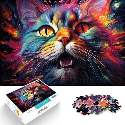 Puzzle für Erwachsene, 1000 Teile, farbenfrohes Planetenkatzen-Spiel, Spielzeug für die ganze Familie, tolles Geschenk für Spiele,38x52cm, für Teenager ab 14 Jahren von SYUNFEI
