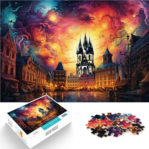 Puzzle Prager Platz für Erwachsene, 1000 Teile, 50 x 75 cm, Holzbrettpuzzle, für Jugendliche und Kinder, anspruchsvolles Spiel von SYUNFEI