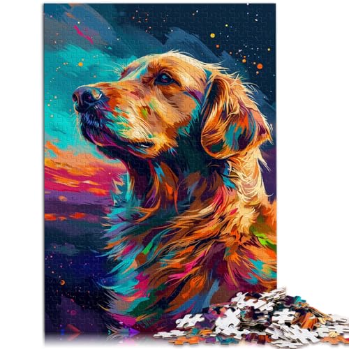 1000-teiliges Puzzle für Erwachsene, Retro-Golden Retriever, Quizspiel, Geburtstagsgeschenk, Geschenke, Wandkunst, 50 x 75 cm, für Teenager ab 14 Jahren von SYUNFEI