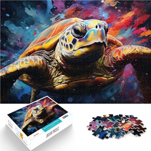Puzzle mit 2000 Teilen für Erwachsene, Puzzle-Quizspiel mit Schildkröten-Tiermotiv, mit vollständig ineinander greifenden, zufällig geformten Teilen, 70 x 100 cm, von SYUNFEI