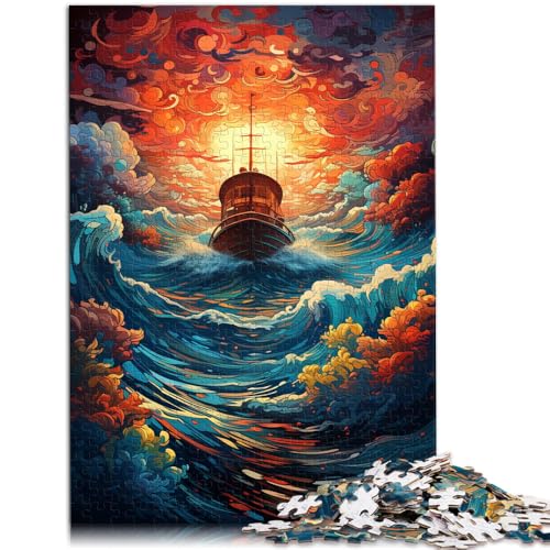 Puzzle für Erwachsene mit 1000 Teilen, Segelboot bei Sonnenuntergang, Denkspiel, tolles Geschenk für die ganze Familie,38x52cm, für 14-Jährige von SYUNFEI