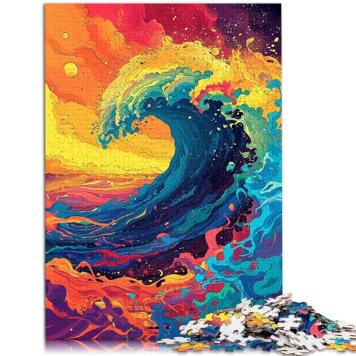 1000-teiliges Puzzle für Erwachsene, seltsame Bunte Wellen, Quizspiel, Weihnachtswunschliste mit Weihnachtsmann, 50 x 75 cm, für Teenager ab 14 Jahren 1000-teiliges Puzzle für Erwachsene, seltsame Bunte Wellen, Quizspiel, Weihnachtswunschliste mit Weihnachtsmann, 50 x 75 cm, für Teenager ab 14 Jahren von SYUNFEI
