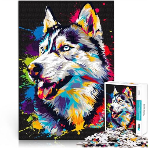 Puzzle für Erwachsene, 2000 Teile, Siberian Husky-Kopfhörer, Denkspiel, Künstlersammlung, Bildende Kunst, 27,56 x 39,37 Zoll, für Teenager ab 14 Jahren von SYUNFEI