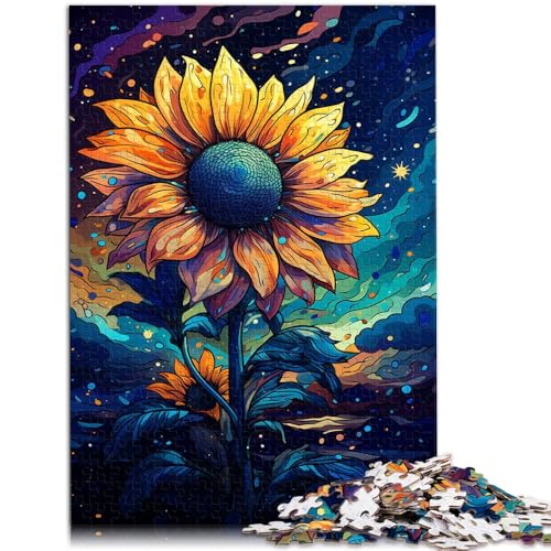 Puzzle für Erwachsene mit 1000 Teilen, Sonnenblumen bei Nacht, Denkspiel, anspruchsvolles Puzzlespiel und Familienspiel,50x75cm, für Teenager ab 14 Jahren Puzzle für Erwachsene mit 1000 Teilen, Sonnenblumen bei Nacht, Denkspiel, anspruchsvolles Puzzlespiel und Familienspiel,50x75cm, für Teenager ab 14 Jahren von SYUNFEI