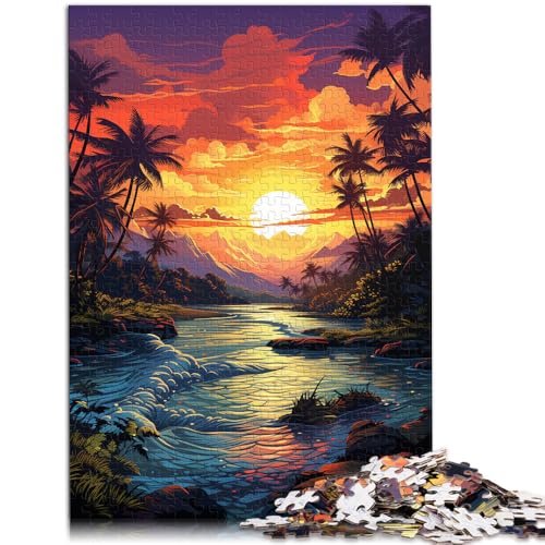 Puzzle für Erwachsene, 1000 Teile, Sonnenuntergangslandschaft, Denkspiel, Lernspiel für Geburtstag, Weihnachten,38x52cm, für 14-Jährige von SYUNFEI