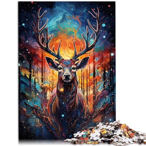 Puzzle 2000 Teile für Erwachsene, Sternenhimmel, Hirsch, Lernspielzeug, Weihnachtswunschliste mit Weihnachtsmann, 70 x 100 cm, für 14-Jährige von SYUNFEI