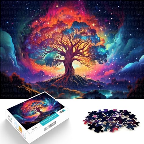 Puzzle für Erwachsene mit 1000 Teilen, Sternenhimmel, Baum, pädagogische Herausforderung, Weihnachtswunschliste mit Weihnachtsmann, 26x38cm, von SYUNFEI