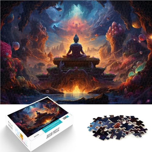 Puzzle für Erwachsene, 1000 Teile, Sternenhimmel, Buddha-Statue. Das Quizspiel ganze Familie. 14,96 Zoll x 20,47 Zoll von SYUNFEI