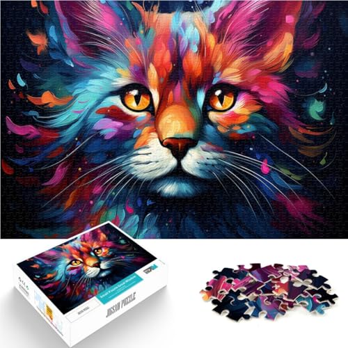 Puzzle für Erwachsene, 1000 Teile, Sternenhimmel-Katze, Denkspiel, Herausforderung für die Gehirnintelligenz, süchtig machendes Spielzeug, 14,96 x 20,47 Zoll von SYUNFEI