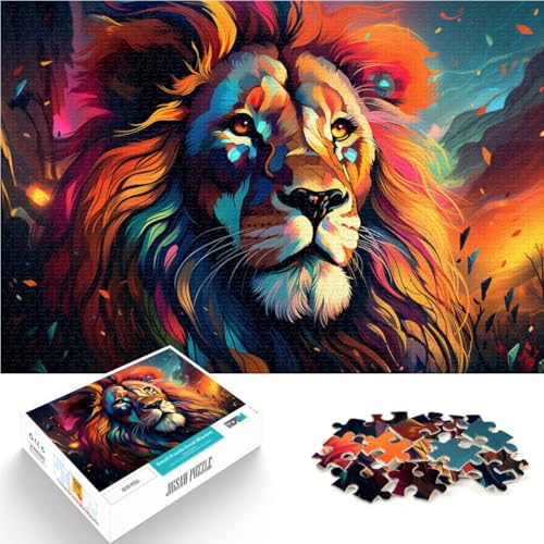 Puzzle für Erwachsene, 1000 Teile, farbenfrohes Löwen-Quizspiel, tolles Geschenk für die ganze Familie, 26x38cm, für Teenager ab 14 Jahren von SYUNFEI