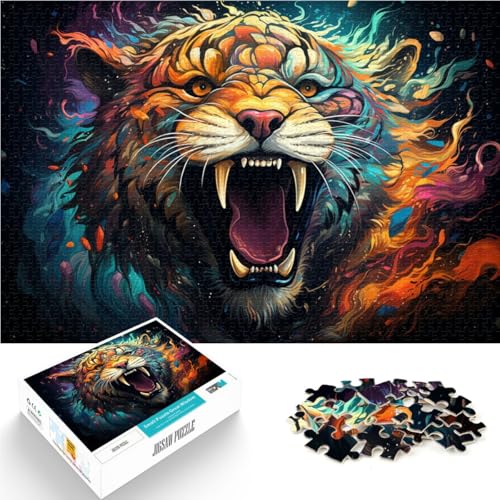 Puzzle für Erwachsene, 1000 Teile, Tiger, Denkspiel, Familienspiel, Stressabbau, schwieriges Herausforderungspuzzle, 14,96 x 20,47 Zoll von SYUNFEI