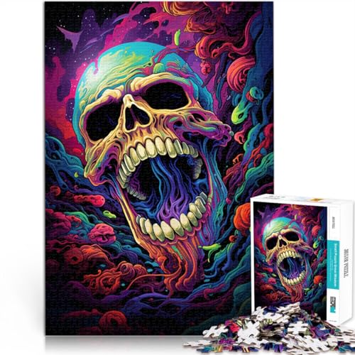 Puzzle für Erwachsene, 2000 Teile, Psychedelischer Totenkopf, Denkspiel, Lernspiel für Geburtstag, Weihnachten, 70 x 100 cm, für Teenager ab 14 Jahren von SYUNFEI