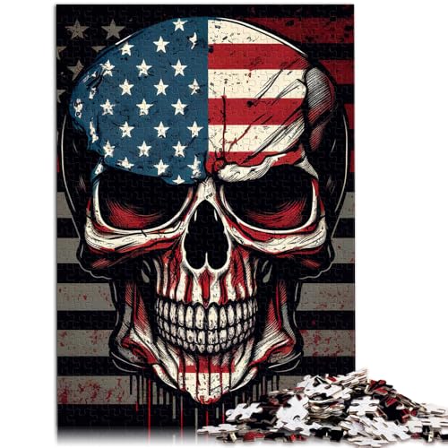 Puzzle für Erwachsene, 1000 Teile, Totenkopf mit amerikanischer Flagge, Puzzle-Geschenke, 14,96 x 20,47 Zoll, Weihnachts Geschenke Puzzle für Erwachsene, 1000 Teile, Totenkopf mit amerikanischer Flagge, Puzzle-Geschenke, 14,96 x 20,47 Zoll, Weihnachts Geschenke von SYUNFEI