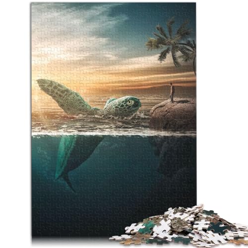 Puzzle Turtle Puzzles für Erwachsene, 1000 Teile, 19.7 x29.5 Zoll Holzbrettpuzzles für Erwachsene und Kinder ab 14 Jahren, Puzzle-Lernspiel für Erwachsene und Kinder von SYUNFEI
