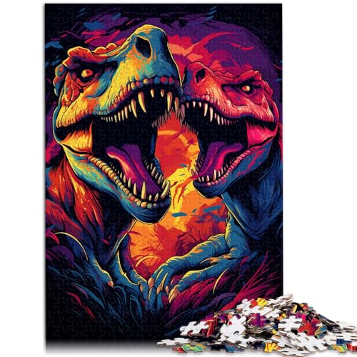 Puzzle für Erwachsene, 1000 Teile, Tyrannosaurus Rex beißt Sich gegenseitig, Denkspiel, Weihnachts- und Geburtstagsgeschenk, 14,96 x 20,47 Zoll von SYUNFEI