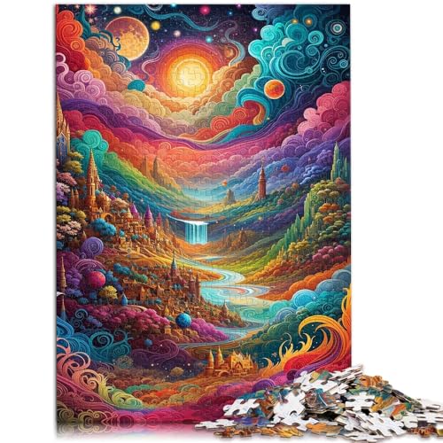 Puzzle für Erwachsene, 1000 Teile, farbenfrohe Umgebung, Quizspiel, Weihnachtswunschliste mit Weihnachtsmann,38x52cm, für Teenager ab 14 Jahren von SYUNFEI