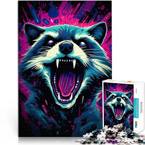 Puzzle für Erwachsene mit 1000 Teilen, Waschbär-Tier, Denkspiel, ganze Familie, 50 x 75 cm, für 14-Jährige Puzzle für Erwachsene mit 1000 Teilen, Waschbär-Tier, Denkspiel, ganze Familie, 50 x 75 cm, für 14-Jährige von SYUNFEI