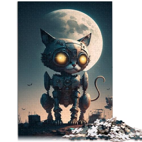 Puzzle Weltraum Mechanische Katze Puzzle 1000 Teile für Erwachsene 10,27 x 14,96 Zoll Holzbrettpuzzle für Erwachsene und Kinder ab 14 Jahren Anspruchsvolle Spielgeschenke von SYUNFEI