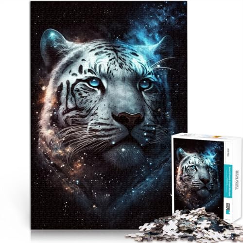 Puzzle für Erwachsene, 2000 Teile, White Tiger Galaxy, Quizspiel, Herausforderung der Gehirnintelligenz, süchtig machendes Spielzeug, 27,56 x 39,37 Zoll, für 14-Jährige von SYUNFEI