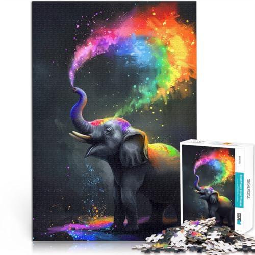 Puzzle für Erwachsene mit 1000 Teilen, süßes Elefantenbaby, Denkspiel, Lernspiel für Geburtstag, Weihnachten, 50 x 75 cm, für Teenager ab 14 Jahren von SYUNFEI