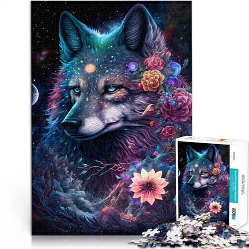 Puzzle für Erwachsene, 1000 Teile, Wolf und Blumen, Quizspiel, Wanddekoration, einzigartige Geburtstags, 14,96 x 20,47 Zoll Puzzle für Erwachsene, 1000 Teile, Wolf und Blumen, Quizspiel, Wanddekoration, einzigartige Geburtstags, 14,96 x 20,47 Zoll von SYUNFEI