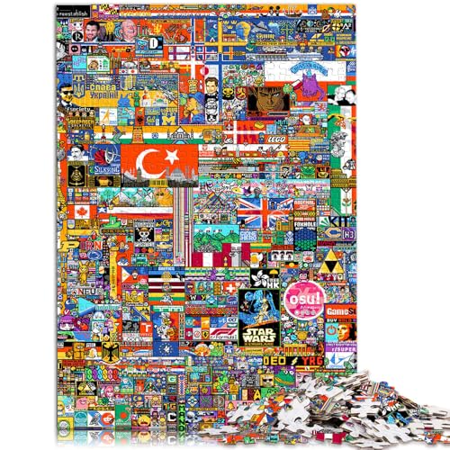Puzzle für Erwachsene, 1000 Teile, Welt-Pixel-Art, Lernspielzeug, Stressabbau, schwierige Herausforderung, 26x38cm, für 14-Jährige Puzzle für Erwachsene, 1000 Teile, Welt-Pixel-Art, Lernspielzeug, Stressabbau, schwierige Herausforderung, 26x38cm, für 14-Jährige von SYUNFEI