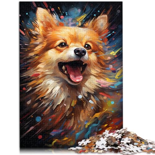 Puzzle für Erwachsene, 1000 Teile, Zeichnung eines süßen Hundes, anspruchsvolles Spiel, Weihnachtswunschliste mit Weihnachtsmann,50x75cm, für 14-Jährige von SYUNFEI