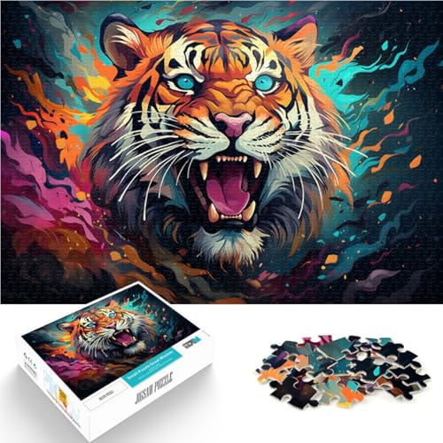 Puzzle für Erwachsene, 1000 Teile, farbenfrohes Tiger-Mal-Puzzlespiel, geeignet als Schreibtischdekoration, 26x38cm, für Teenager ab 14 Jahren Puzzle für Erwachsene, 1000 Teile, farbenfrohes Tiger-Mal-Puzzlespiel, geeignet als Schreibtischdekoration, 26x38cm, für Teenager ab 14 Jahren von SYUNFEI