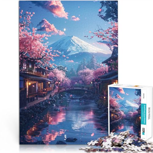 1000-teiliges Puzzle für Erwachsene, Berg Fuji und Kirschblüte, Lernspiele, Heimdekorationspuzzle, verbessert das Gedächtnis, 10,27 Zoll x 14,96 Zoll 1000-teiliges Puzzle für Erwachsene, Berg Fuji und Kirschblüte, Lernspiele, Heimdekorationspuzzle, verbessert das Gedächtnis, 10,27 Zoll x 14,96 Zoll von SYUNFEI