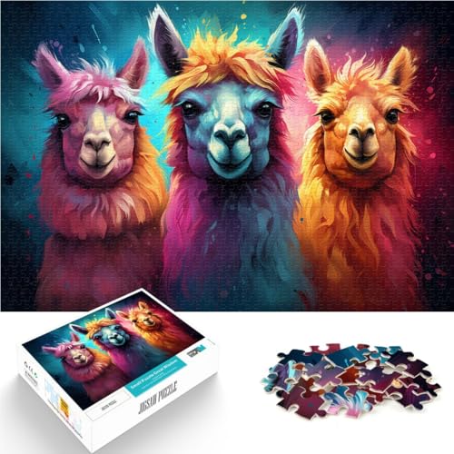 Puzzle für Erwachsene, 1000 Teile, Alpaka, Heimdekoration, Puzzle, Lernspiel für Geburtstag, Weihnachten, 14,96 x 20,47 Zoll von SYUNFEI