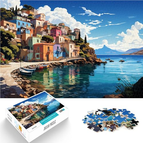 Puzzle für Erwachsene, 1000 Teile, Ägäis, anspruchsvolles Spielspielzeug, 19,7 x 29,5 Zoll, Weihnachts- und Geburtstagsgeschenk für Teenager ab 14 Jahren von SYUNFEI