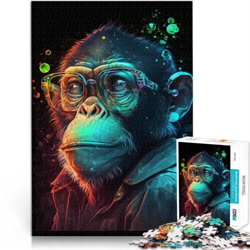 Puzzle für Erwachsene, 1000 Teile, AFFE mit Brille, Spielzeug, Lernspiele, Stressabbau, 38x52 cm, tolle Geschenke und Spielzeuge Puzzle für Erwachsene, 1000 Teile, AFFE mit Brille, Spielzeug, Lernspiele, Stressabbau, 38x52 cm, tolle Geschenke und Spielzeuge von SYUNFEI