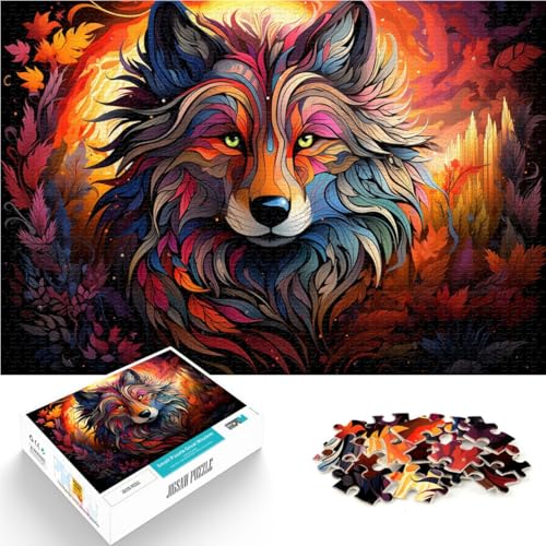 Puzzle für Erwachsene, 1000 Teile, Art Wolf, Denksportaufgabe, 19,7 x 29,5 Zoll, Weihnachts- und Geburtstagsgeschenk für Teenager ab 14 Jahren von SYUNFEI