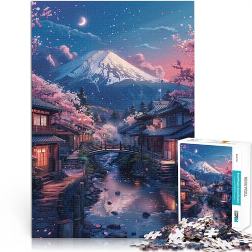 Puzzle für Erwachsene, 1000 Teile, Berg Fuji und Kirschblüte, Denkspiel, 26 x 38cm, Stressabbau, Urlaub zu Hause, Zeit totschlagen von SYUNFEI