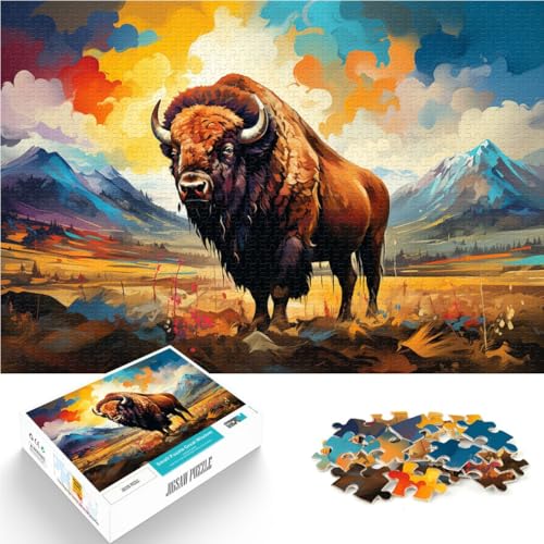 Puzzle für Erwachsene, 1000 Teile, Bison, Lernspiele, Heimdekoration, Puzzle, 14,96 x 20,47 Zoll, anspruchsvolles Puzzlespiel und Familienspiel Puzzle für Erwachsene, 1000 Teile, Bison, Lernspiele, Heimdekoration, Puzzle, 14,96 x 20,47 Zoll, anspruchsvolles Puzzlespiel und Familienspiel von SYUNFEI