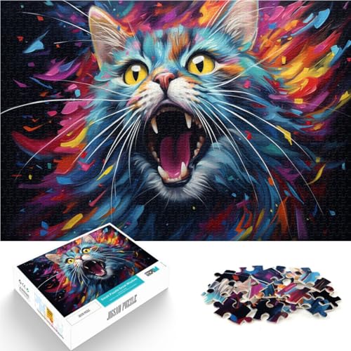 Puzzle für Erwachsene, 1000 Teile, Katze, Spaß für die ganze Familie, hilft dem Gehirn, süchtig machendes Spielzeug zu trainieren und Geduld zu fördern, 10,27 Zoll x 14,96 Zoll Puzzle für Erwachsene, 1000 Teile, Katze, Spaß für die ganze Familie, hilft dem Gehirn, süchtig machendes Spielzeug zu trainieren und Geduld zu fördern, 10,27 Zoll x 14,96 Zoll von SYUNFEI