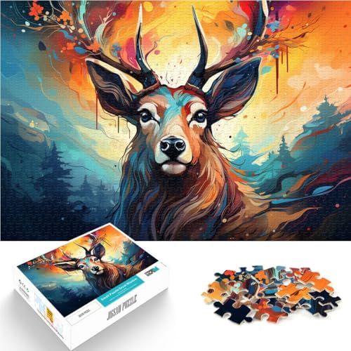 Puzzle für Erwachsene, 1000 Teile, Fantasiefarben-Hirsch, Lernspielzeug, 50x75 cm, tolles Teenager ab 14 Jahren Puzzle für Erwachsene, 1000 Teile, Fantasiefarben-Hirsch, Lernspielzeug, 50x75 cm, tolles Teenager ab 14 Jahren von SYUNFEI