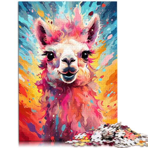 Puzzle für Erwachsene, 1000 Teile, Farbmalerei, Alpaka, Spiele, Spielzeug, Geschenk, 19,7 x 29,5 Zoll. Helfen Sie dem Gehirn, zu trainieren und Geduld zu fördern von SYUNFEI