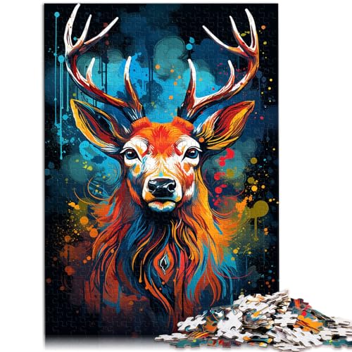 Puzzle für Erwachsene, 1000 Teile, Farbmalerei, Hirsch, Puzzle für Lernspiele, Herausforderungsspielzeug, EIN Kunstwerk, 26x38cm Puzzle für Erwachsene, 1000 Teile, Farbmalerei, Hirsch, Puzzle für Lernspiele, Herausforderungsspielzeug, EIN Kunstwerk, 26x38cm von SYUNFEI
