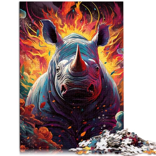 Puzzle für Erwachsene, 1000 Teile, Farbmalerei, Nashorn, Quizspiel, 38x52 cm, Wichtelgeschenke für Teenager ab 14 Jahren Puzzle für Erwachsene, 1000 Teile, Farbmalerei, Nashorn, Quizspiel, 38x52 cm, Wichtelgeschenke für Teenager ab 14 Jahren von SYUNFEI